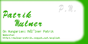 patrik mulner business card